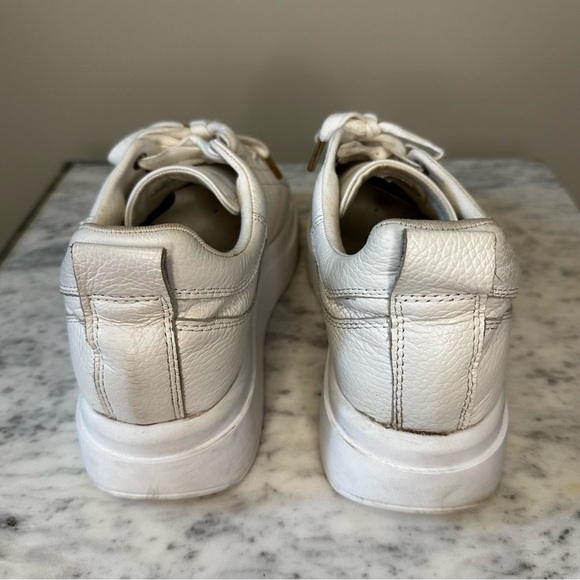 Zara Real Leather White Chunky Platform Sneakers - Picture 8 of 9